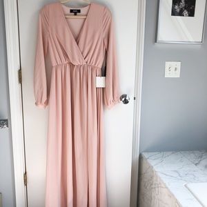 Long, long sleeve blush lulus dress